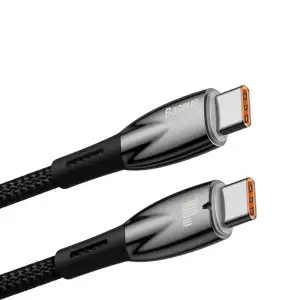 Кабель Baseus Glimmer Series Fast Charging Type-C to Type-C 100W (1m) White, CADH000702