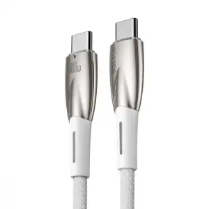 Кабель Baseus Glimmer Series Fast Charging Type-C to Type-C 100W (2m) White, CADH000802