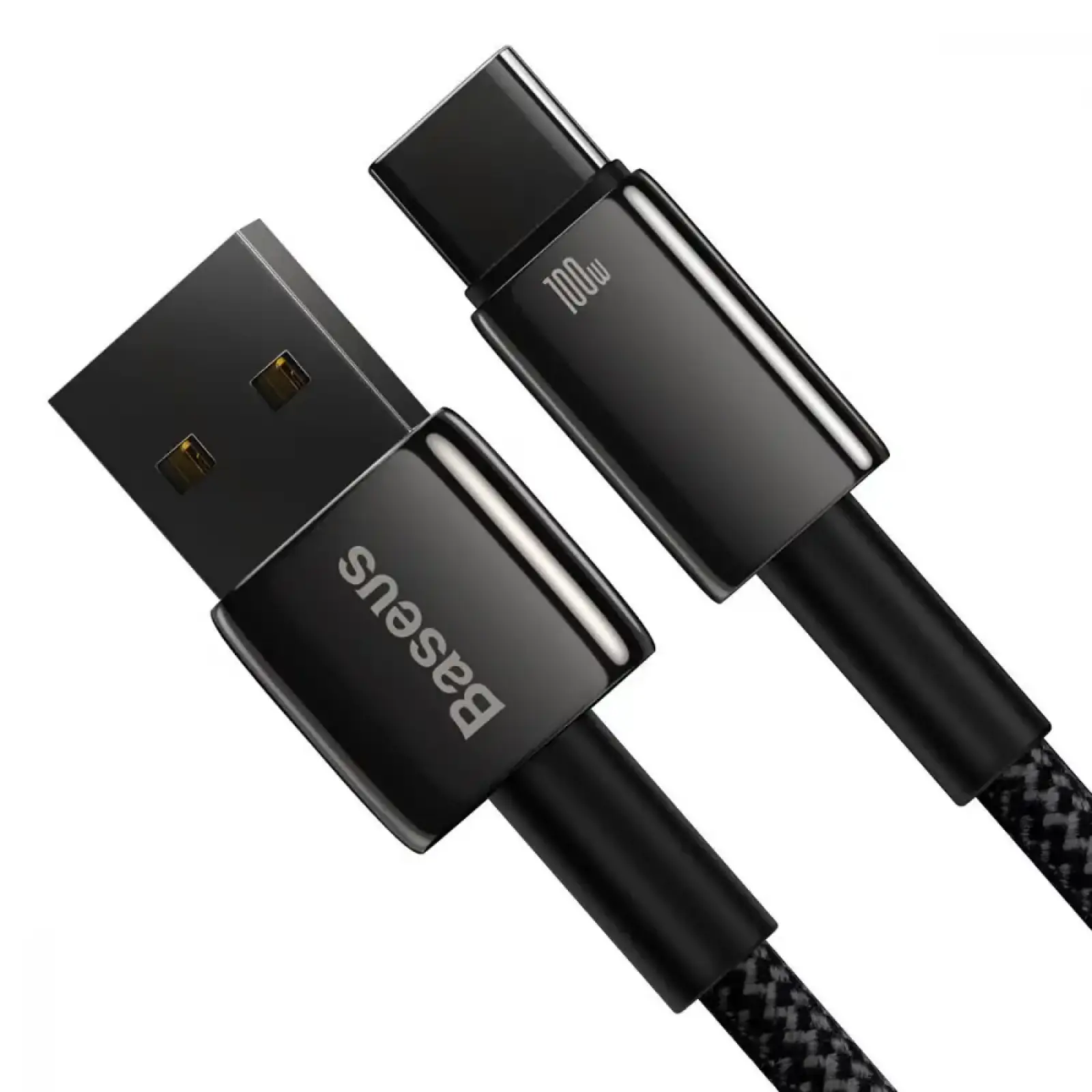 Кабель Baseus Tungsten Gold Fast Charging Data Type-C 100W (1m) Black, CAWJ000001