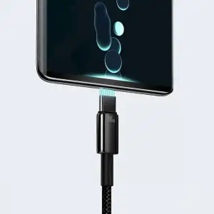 Кабель Baseus Tungsten Gold Fast Charging USB to Type-C 100W (2m) Black, CAWJ000101