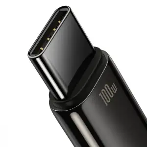 Кабель Baseus Tungsten Gold Fast Charging USB to Type-C 100W (2m) Black, CAWJ000101