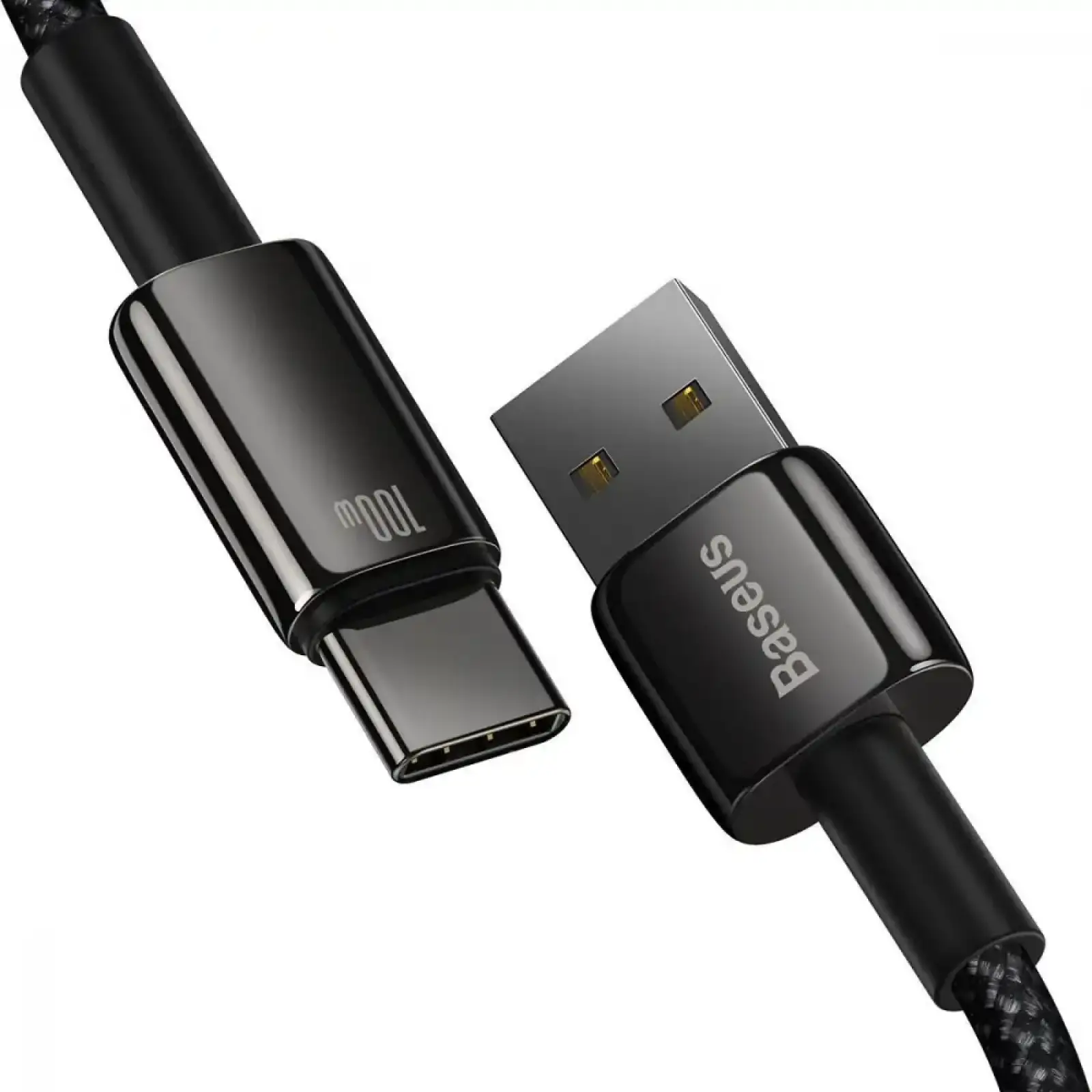 Кабель Baseus Tungsten Gold Fast Charging USB to Type-C 100W (2m) Black, CAWJ000101