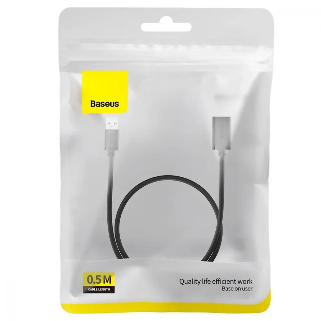 Кабель Baseus AirJoy Series USB(male) to USB(female) (0.5m) Black, B00631103111-01