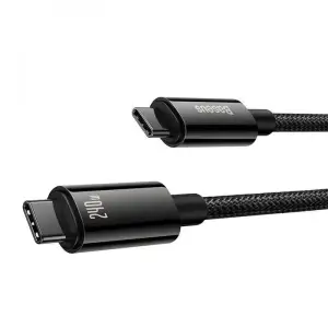 Кабель Baseus Tungsten Gold Type-C to Type-C 240W (1m) Black, CAWJ040001