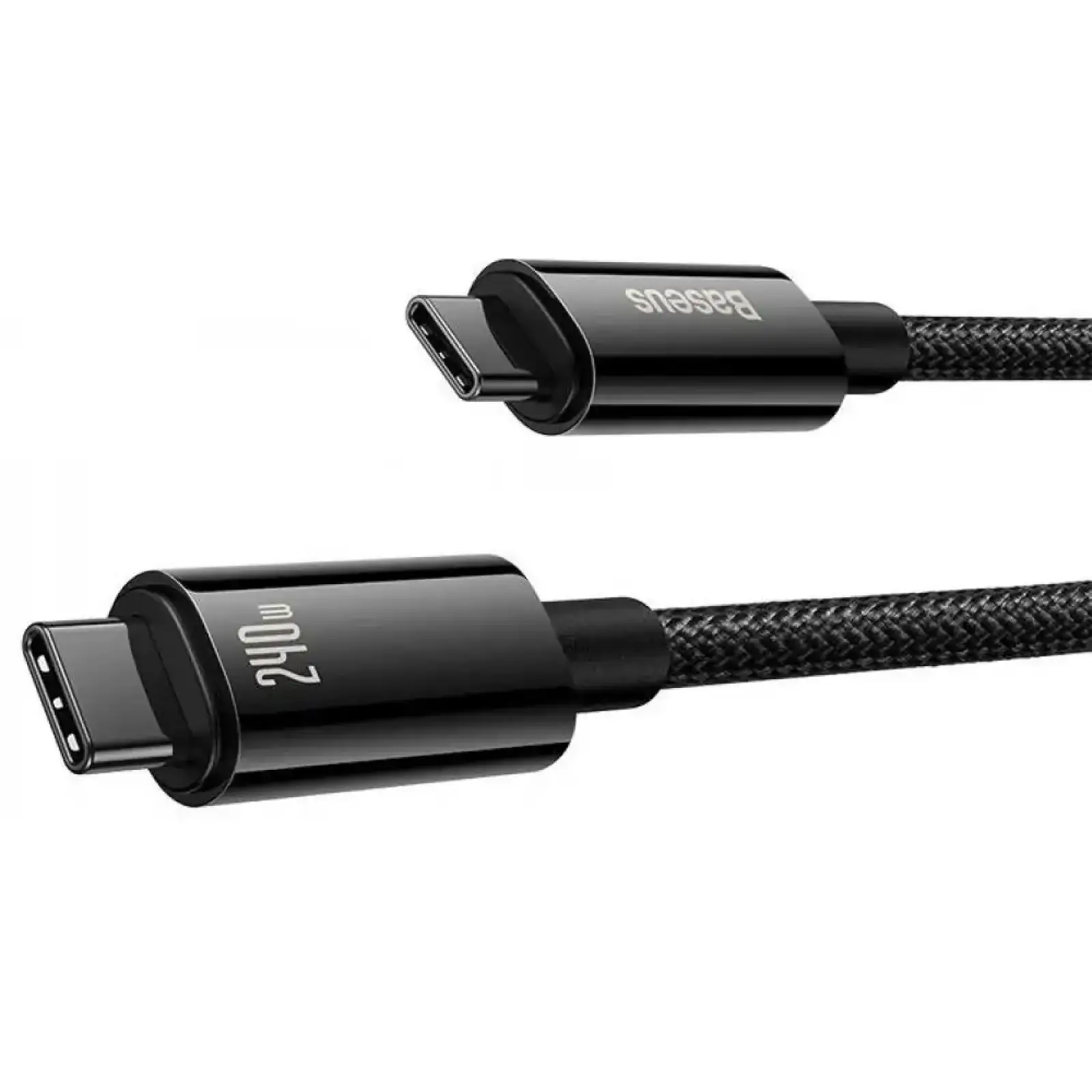 Кабель Baseus Tungsten Gold Type-C to Type-C 240W (2m) Black, CAWJ040101
