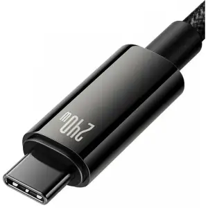 Кабель Baseus Tungsten Gold Type-C to Type-C 240W (2m) Black, CAWJ040101