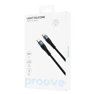 Кабель Proove Light Silicone Type-C to Type-C 60W (1m) Black CCLC60001101