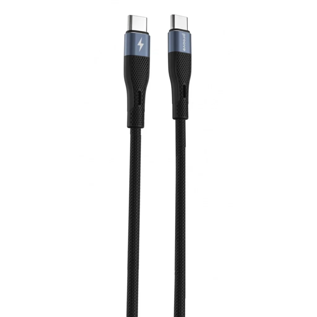 Кабель Proove Light Silicone Type-C to Type-C 60W (1m) Black CCLC60001101