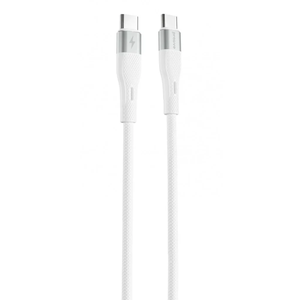 Кабель Proove Light Silicone Type-C to Type-C 60W (1m) White CCLC60001102