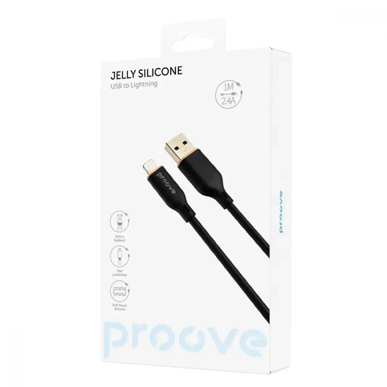 Кабель Proove Jelly Silicone Lightning 2.4A (1m) Black CCJS20001101