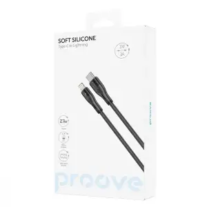 Кабель Proove Soft Silicone Type-C to Lightning 27W (1m) Black CCSO27002101