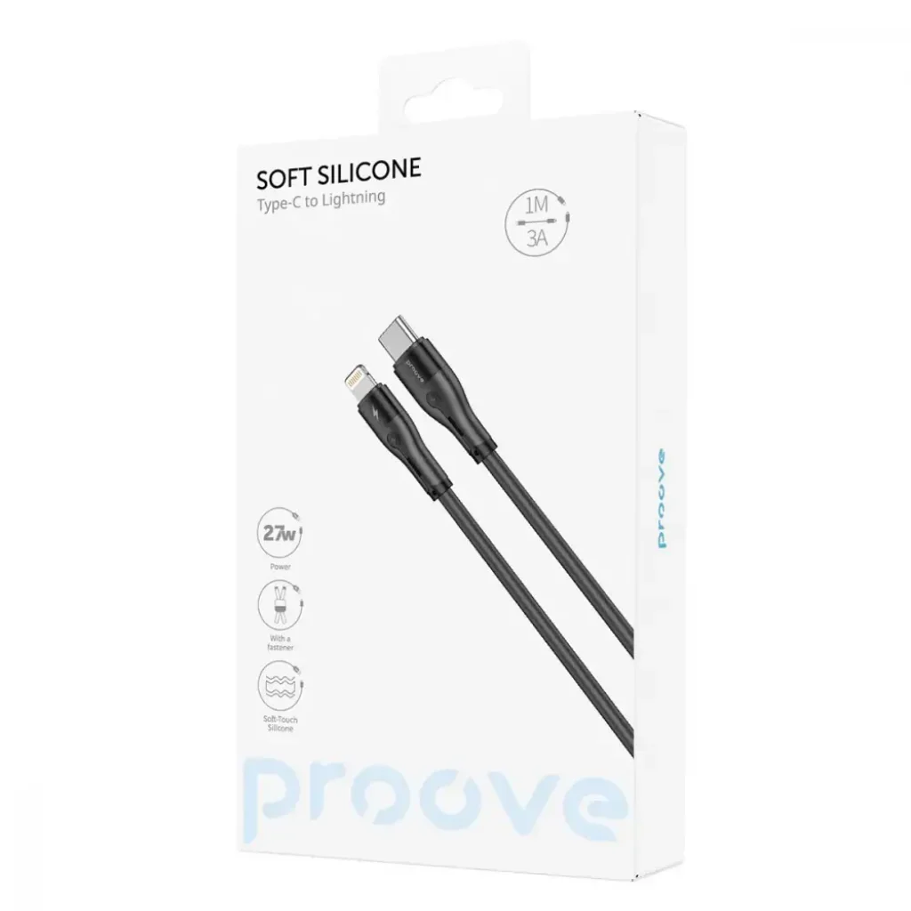 Кабель Proove Soft Silicone Type-C to Lightning 27W (1m) White, CCSO27002102