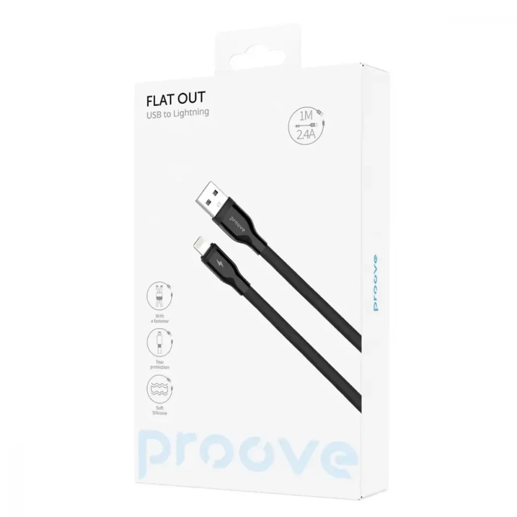 Кабель Proove Flat Out Lightning 2.4A (1m) White CCFO20001102