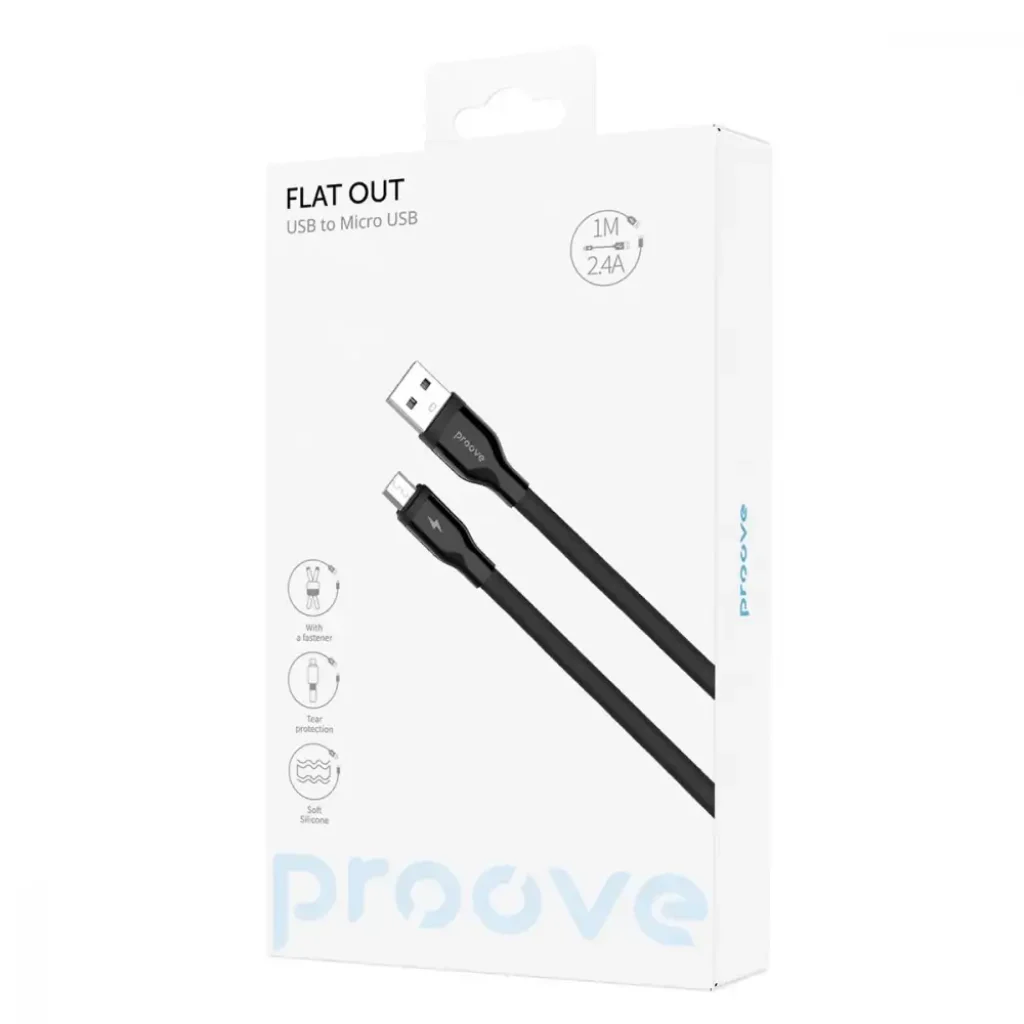 Кабель Proove Flat Out Micro USB 2.4A (1m) White CCFO20001302