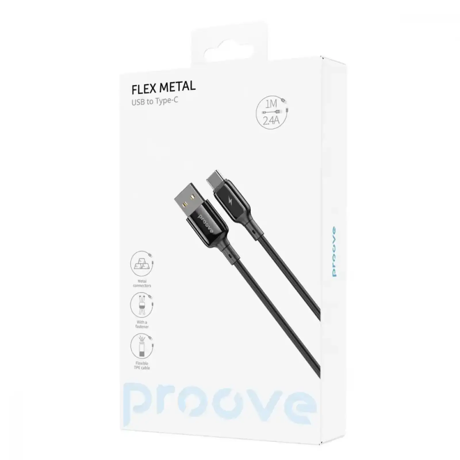 Кабель Proove Flex Metal Type-C 2.4A (1m) White CCFM20001202