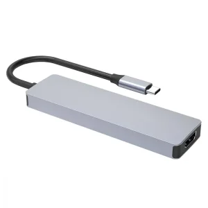 Type-C-Хаб Proove Iron Link 5 in 1 (3*USB3.0 + Tyce C + HDMI) Silver