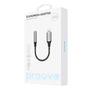 Переходник AUX Proove SoundMesh Lightning to 3.5mm Gray