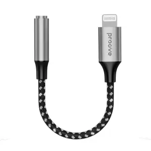 Переходник AUX Proove SoundMesh Lightning to 3.5mm Gray