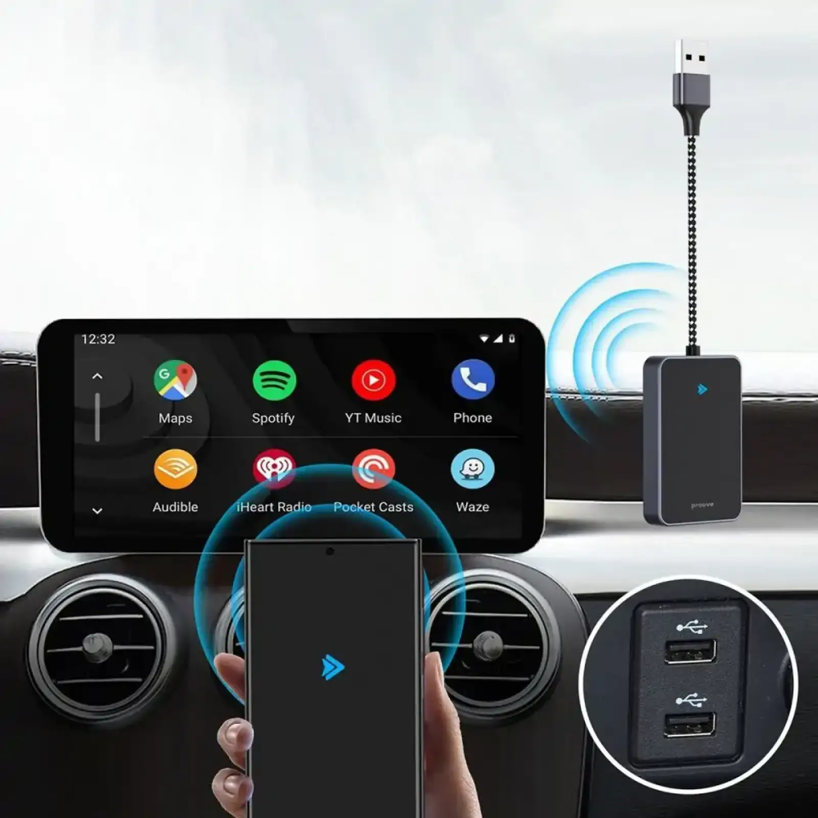 Беспроводной адаптер Proove AA-01 Wireless Car Adapter Black SMAA00100001