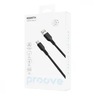 Кабель Proove Rebirth USB to Type-C 2.4A (1m) White