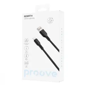 Кабель Proove Rebirth USB to Lightning 2.4A (1m) Green