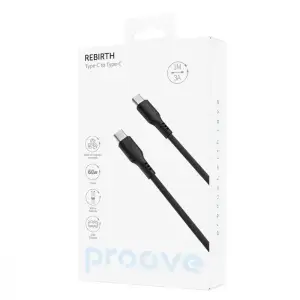 Кабель Proove Rebirth Type-C to Type-С 60W (1m) Black CCRE60002201