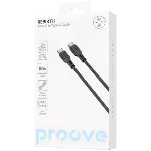 Кабель Proove Rebirth Type-C to Type-С 60W (1m) White