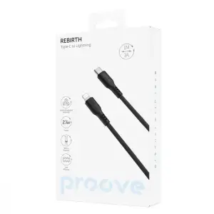 Кабель Proove Rebirth Type-C to Lightning 3A (1m) Black CCRE60002101