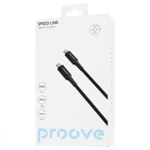 Кабель Proove Speed Line Type-C to Type С USB 4.0 (1m) Black, CCSL60002201