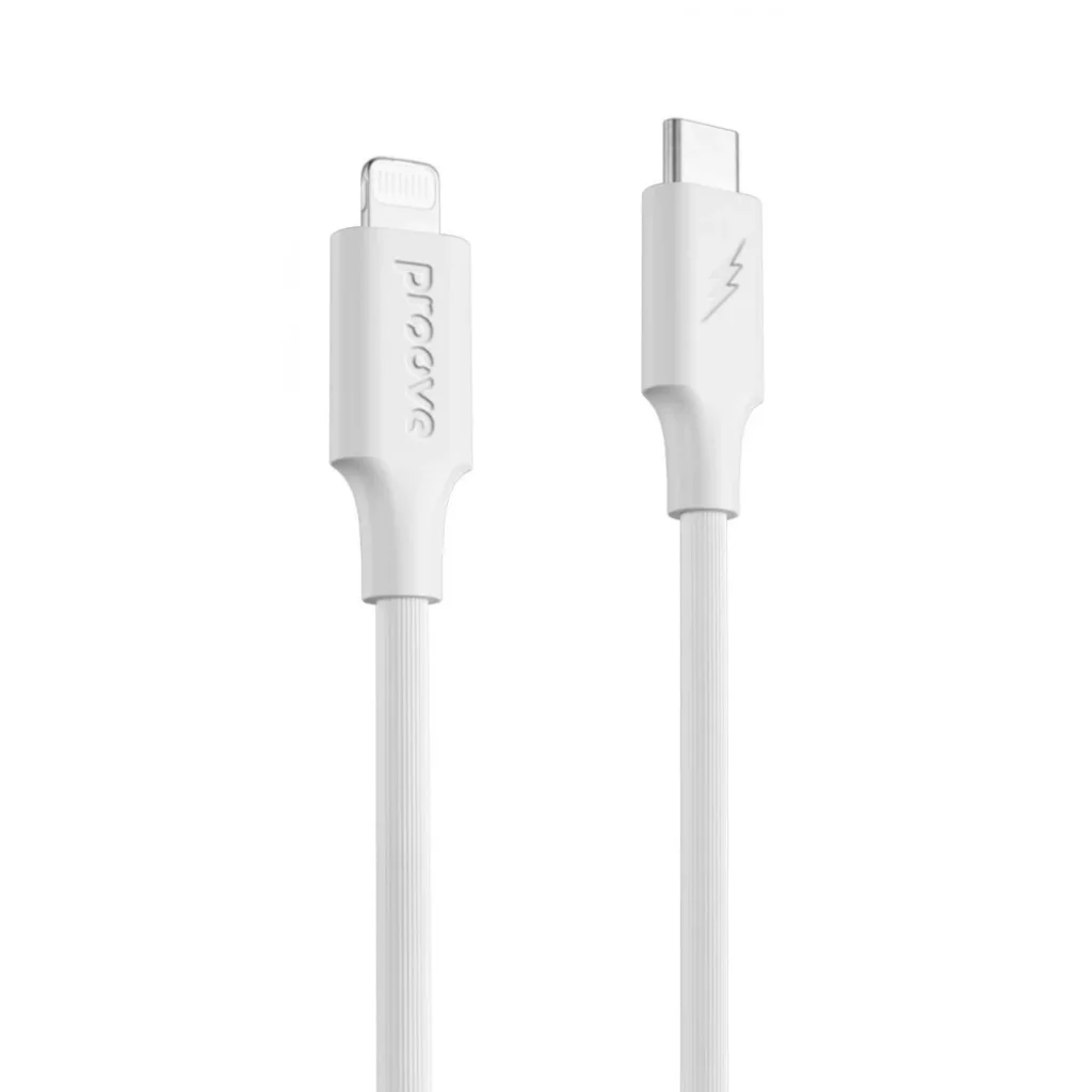 Кабель Proove Striped Silicone Type-C to Lightning (1M) white, CCSS00002102