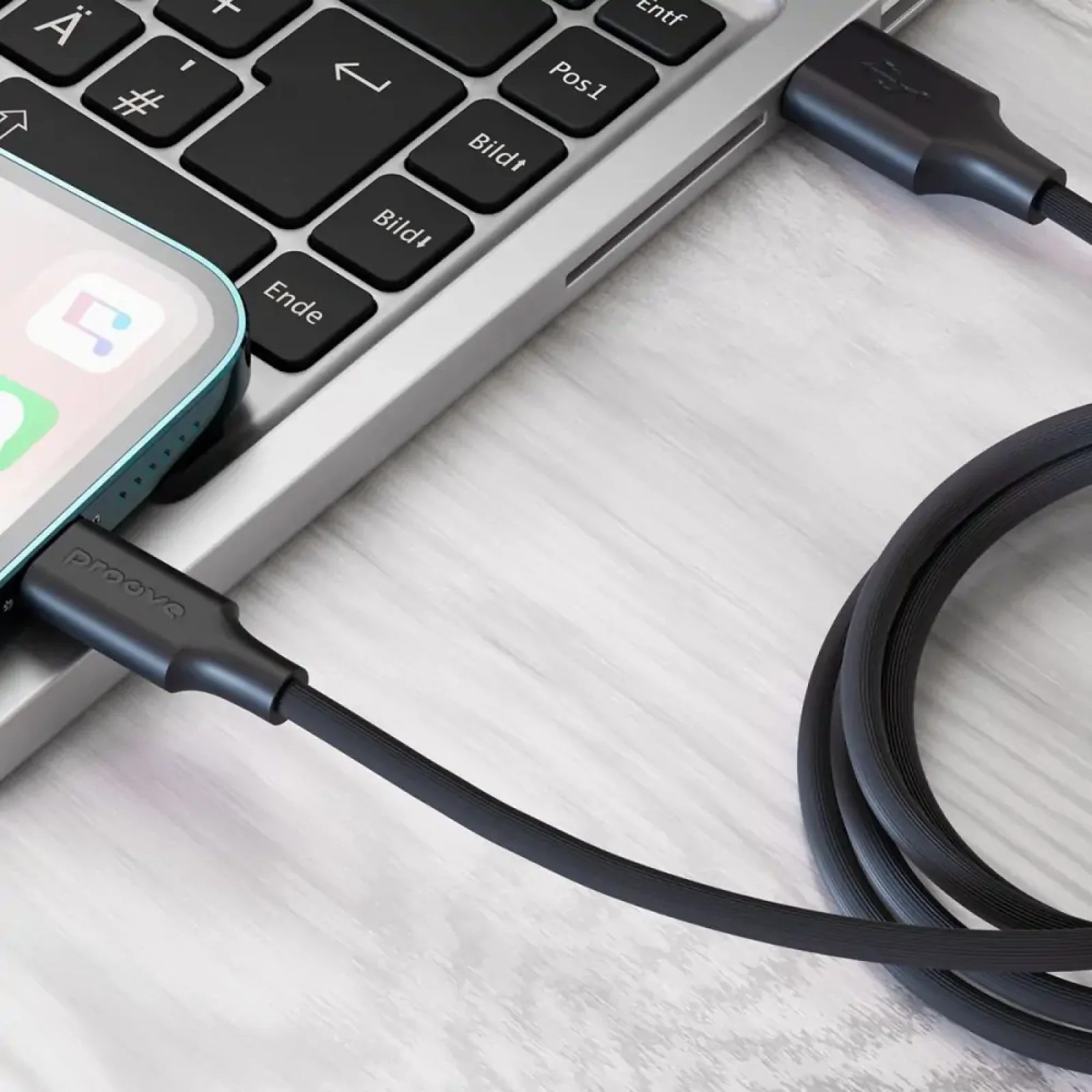 Кабель Proove Striped Silicone Lightning (1M) Black CCSS00001101