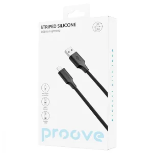 Кабель Proove Striped Silicone Lightning (1M) white, CCSS00001102