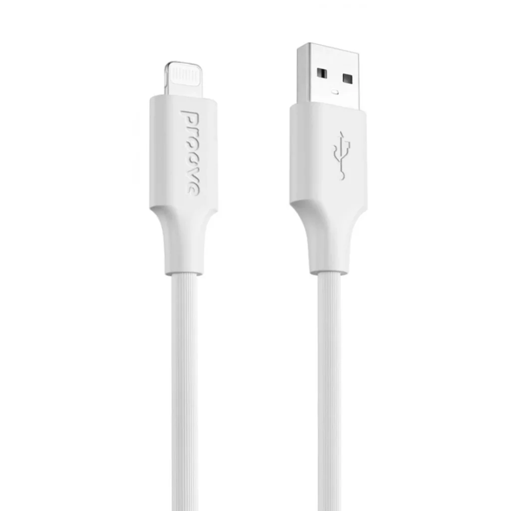 Кабель Proove Striped Silicone Lightning (1M) white, CCSS00001102