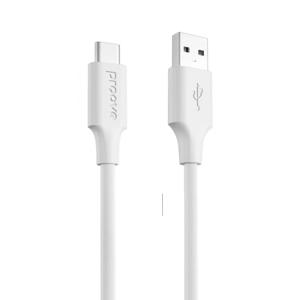 Кабель Proove Striped Silicone Type-C (1M) white, CCSS60001202