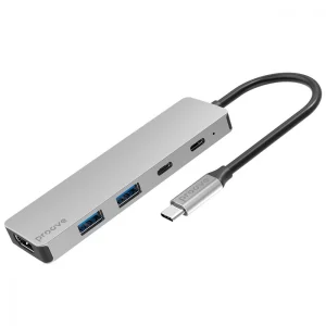 Type-C-Хаб Proove Iron Link 5 in 1 (2*Type-C + 2*USB3.0 + HDMI) silver, HBIL00222024
