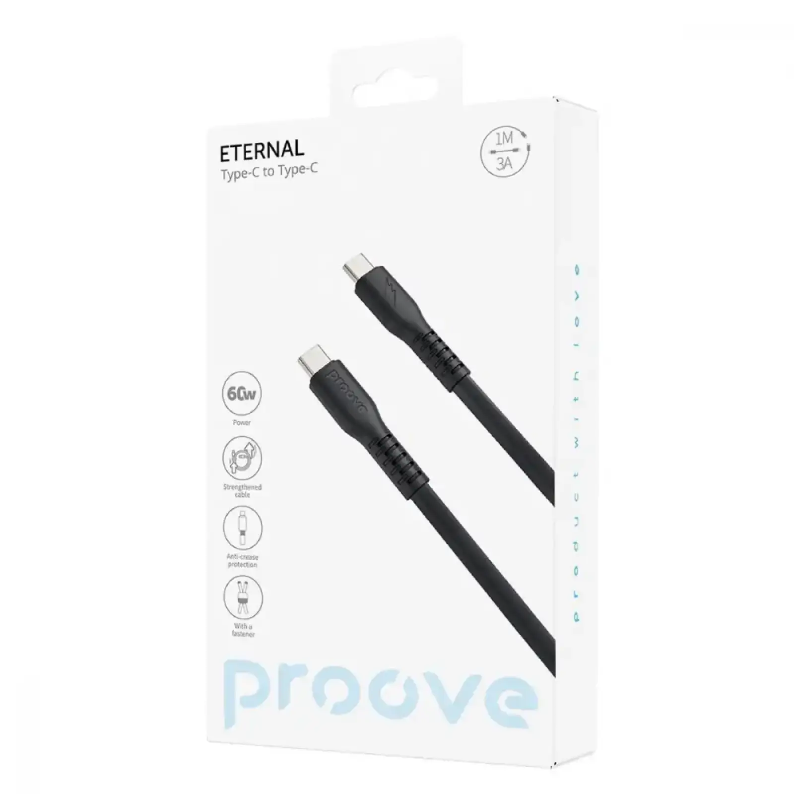Кабель Proove Eternal Type-C to Type-C 60W (1m) Black CCET60002201