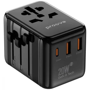 Универсальный адаптер Proove Trip 20W Black, TATL20310001