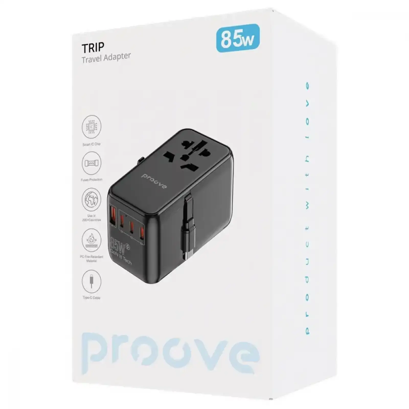 Універсальний адаптер Proove Trip 85W Black TATR85130001