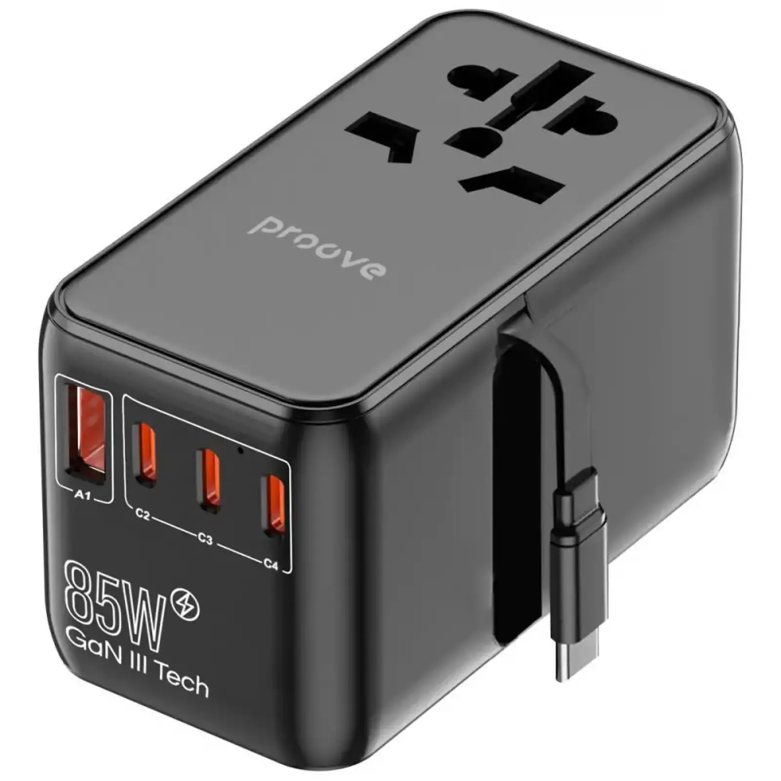 Універсальний адаптер Proove Trip 85W Black TATR85130001