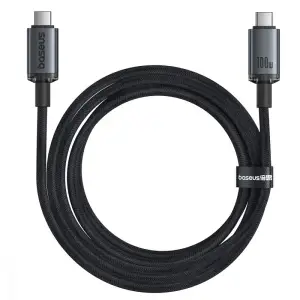 Кабель Baseus Crystal Shine USB3.2 Full Featured Type-C to Type-C 100W (1.5m) Black, P10318204111-00