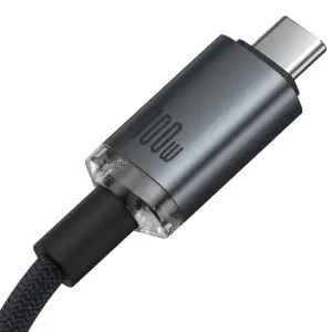 Кабель Baseus Crystal Shine USB3.2 Full Featured Type-C to Type-C 100W (1.5m) Black, P10318204111-00