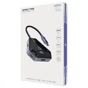Type-C-Хаб Proove Gaming Spectre (2*USB3.0 + Type-C + PD100W + HDMI) Dark Gray (HBPG10221205)
