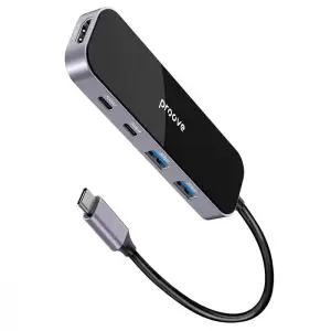 Type-C-Хаб Proove Shadow (2*USB3.0 + Type-C + PD100W + HDMI) Dark Gray, HBSW10221205