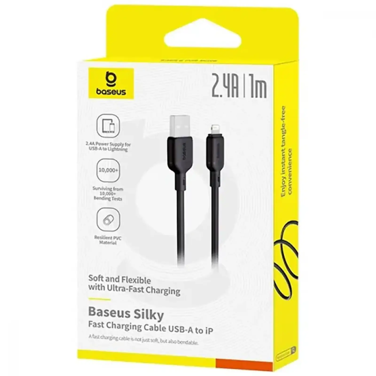 Кабель Baseus Silky Series Fast Charging Lightning 2.4A (1m) Black