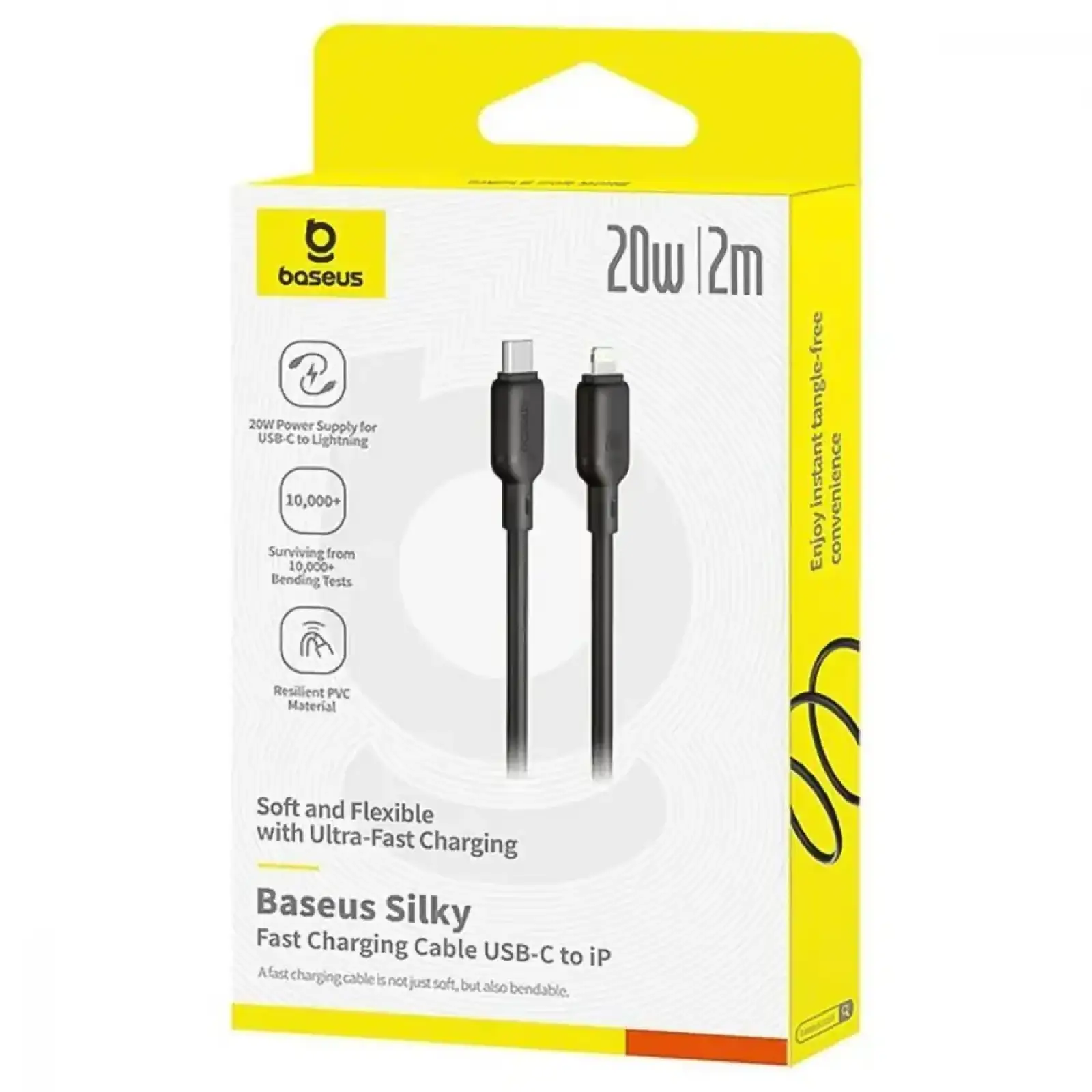Кабель Baseus Silky Series Fast Charging Type-C to Lightning 20W (2m) white (615040003)