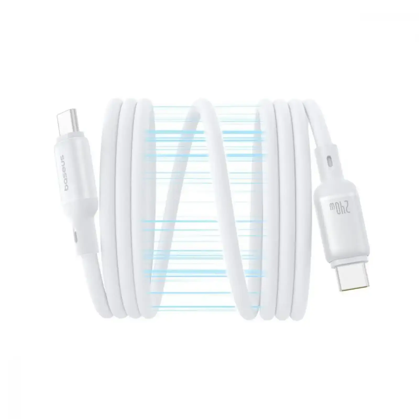 Кабель Baseus PicoGo Magnetic Liquid Silicone Type-C to Type-C 240W (1m) White