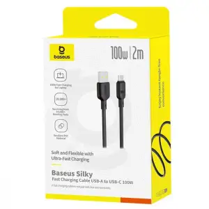 Кабель Baseus Silky Series Type-C 100W (2m) white (616640003)