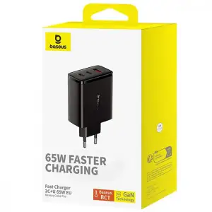 СЗУ Baseus Cube Pro Fast Charger 65W (2 Type-C + USB) White