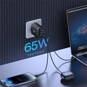 СЗУ Baseus Cube Pro Fast Charger 65W (2 Type-C + USB) White