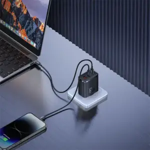 СЗУ Baseus Cube Pro Fast Charger 65W (2 Type-C + USB) White